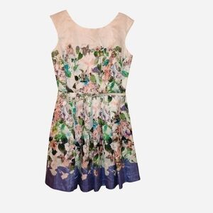 Julian Taylor New York Satin Garden Party Dress with Belt - Size 12